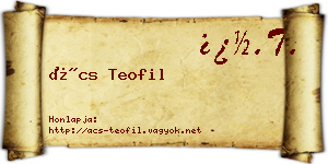 Ács Teofil névjegykártya